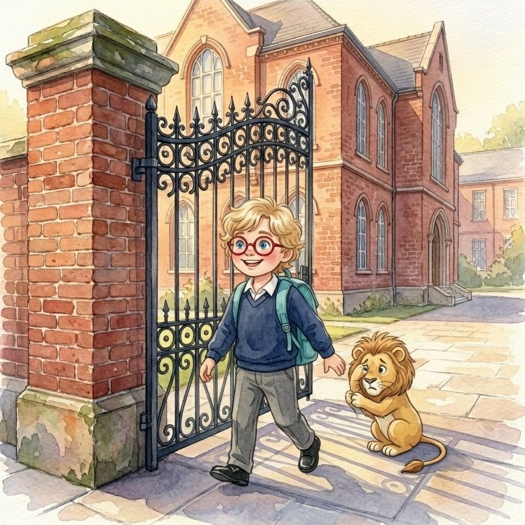 Theo painted into page four of the book